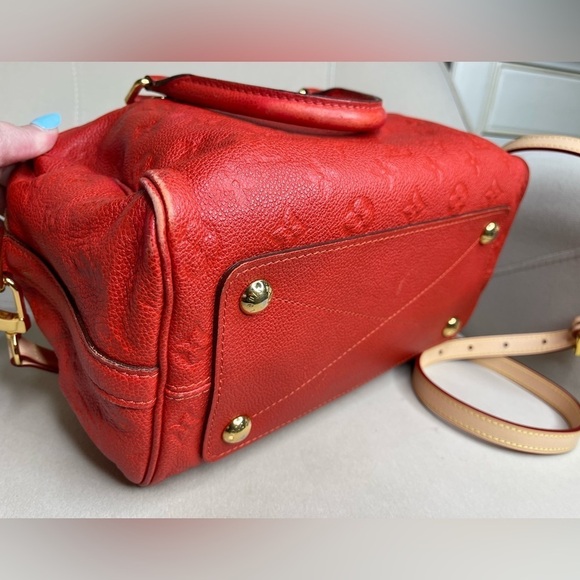 Louis Vuitton Empreinte Speedy Bandouliere 25 Purse Bag M40756 Red Monogram - Picture 6 of 12